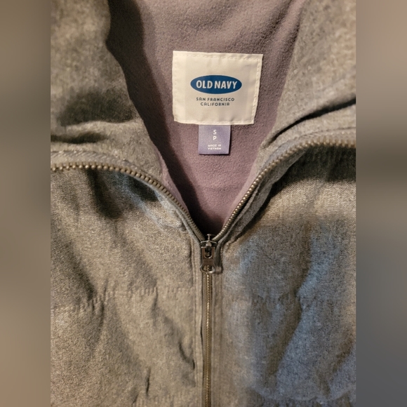 Old Navy Unisex Gray Wool Blend Full Zip Fleece Lined Vest NWOT Med - Picture 5 of 10